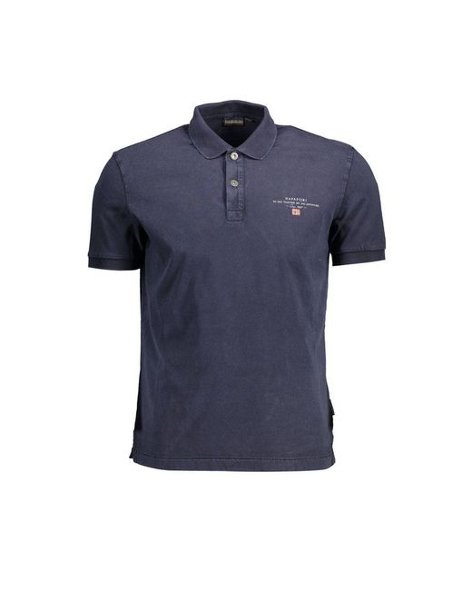 Napapijri Blue Cotton Polo Shirt for men