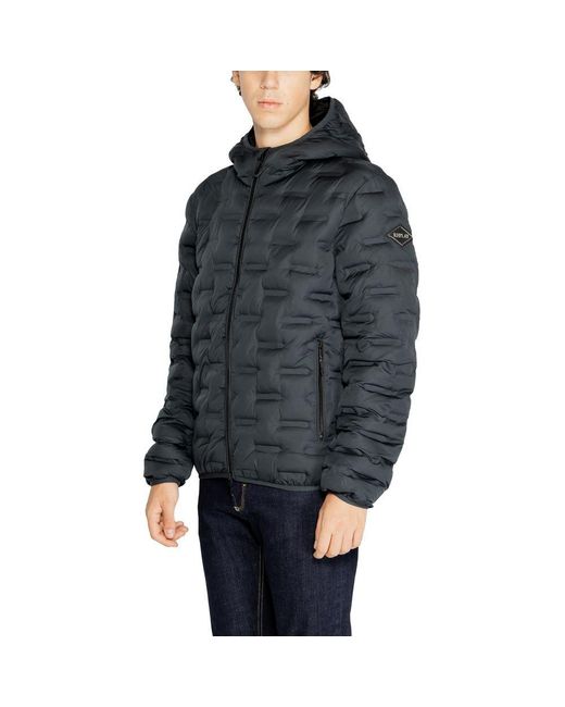 Replay Black Polyester Full-Length Jacket for men
