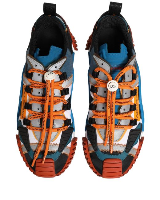 Dolce & Gabbana Blue Multicolor Low Top Ns1 Men Sneakers Shoes for men