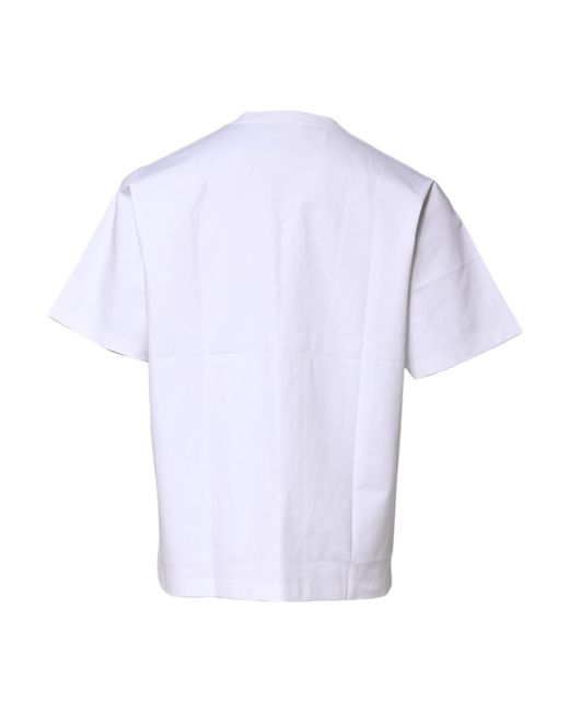 Dolce & Gabbana White Short Sleeve Cotton Tshirt for men