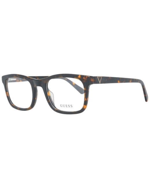 Guess Black Full-Rim Rectangle Optical Frames With Branded Case for men