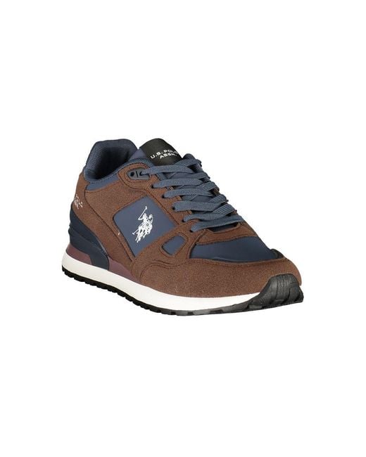 U.S. POLO ASSN. Blue Brown Polyurethane Men's Sneaker for men
