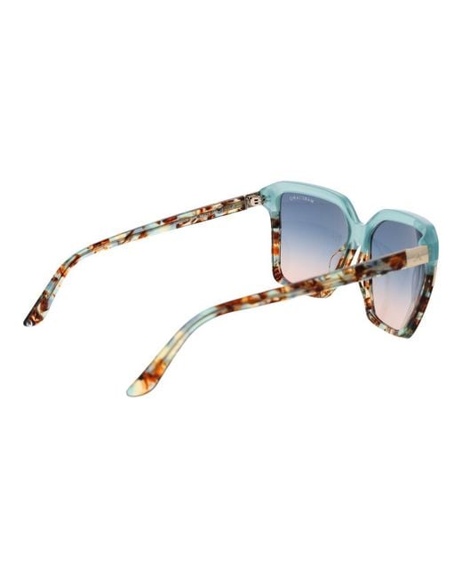 MARCIANO BY GUESS Blue Turquoise Acetate Sunglasses