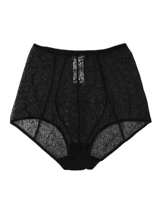 Dolce & Gabbana Black Logo Girdle High Waist Panty Underwear