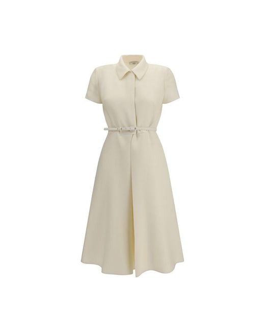 Fendi Natural Beige Wool Oves Aries Casual Dress