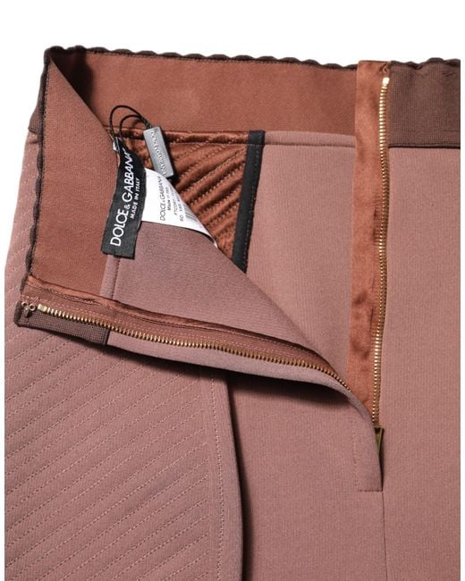 Dolce & Gabbana Purple Brown Viscose High Waisted Hot Pants Shorts