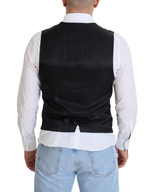 Dolce & Gabbana Blue Elegant Single Breasted Dress Vest for men