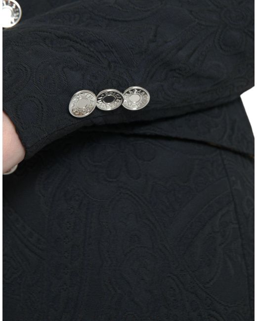 Dolce & Gabbana Black Elegant Double Breasted Blazer Jacket