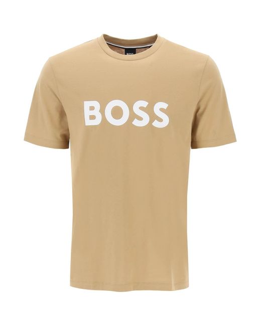 Boss Natural Tiburt 354 Logo Print T Shirt for men