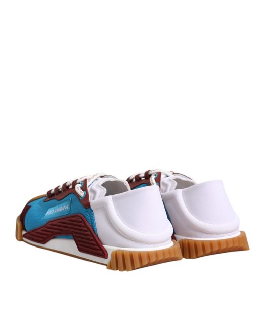 Dolce & Gabbana Blue Multicolor Nylon Ns1 Low Top Sneakers Shoes for men