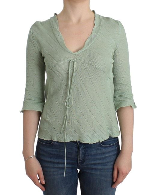 Ermanno Scervino Green Chic Knitted Top – Ethereal Elegance