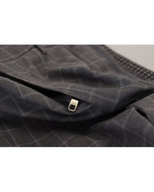 Dolce & Gabbana Black Check Pants Slim Fit for men