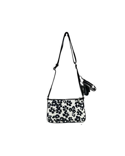 Michael Kors Black Floral Crossbody Tech Attachment Bag Purse