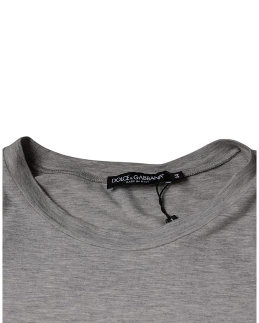 Dolce & Gabbana Gray Logo Print Crewneck Short Sleeve T-Shirt for men