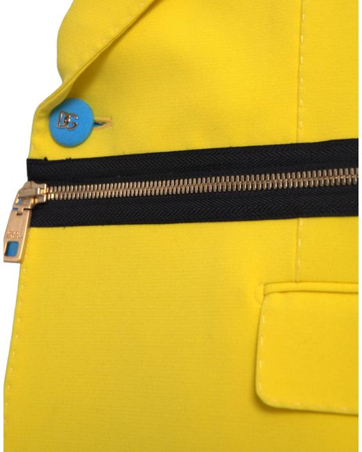 Dolce & Gabbana Yellow Patchwork Trench Coat Jacket