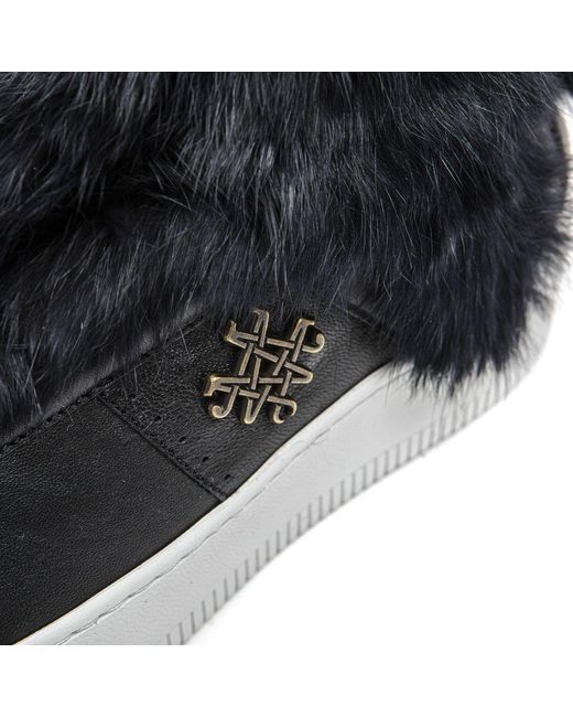 MR & MRS Black Blue Leather Sneaker