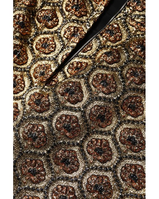Dolce & Gabbana Brown Polyester Brocade A-Line Mini Skirt