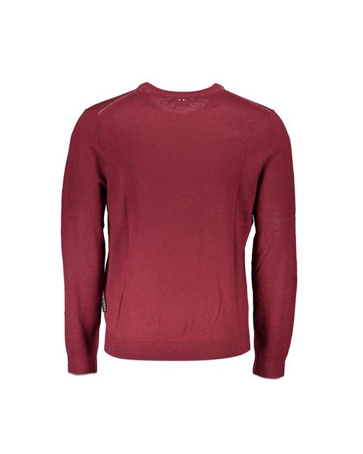 Napapijri Red Elegant Crew Neck Sweater for men