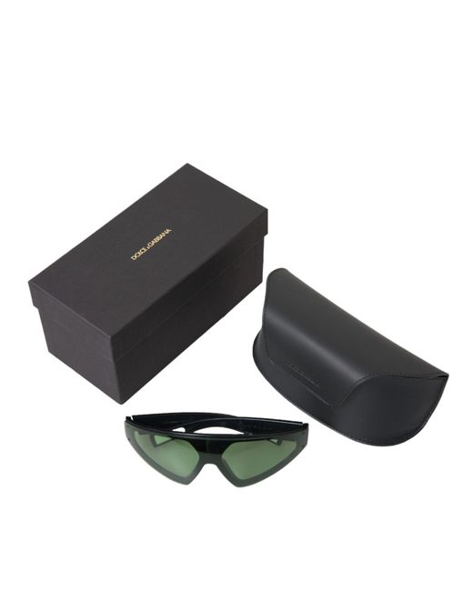 Dolce & Gabbana Black Acetate Frame Green Lens Dg6161 Sporty Sunglasses for men