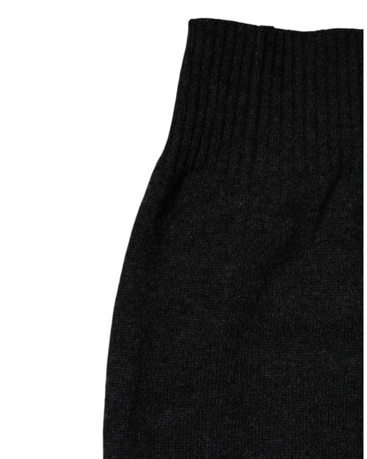 Dolce & Gabbana Black Cashmere Knitted Neck Warmer Foulard Scarf for men