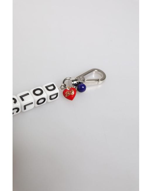 Dolce & Gabbana Metallic Brass Chain Dice Logo Embellished Charm Bracelet