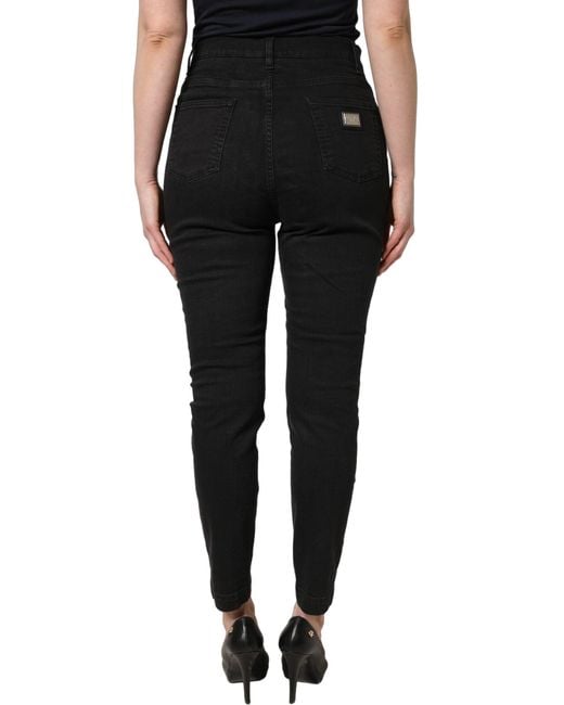 Dolce & Gabbana Black Skinny Cotton High Waist Denim Jeans