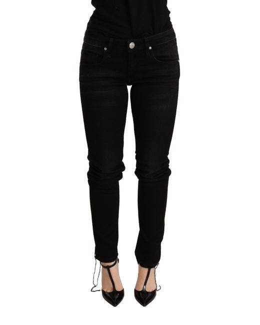 Acht Black Low Waist Skinny Denim Trouser