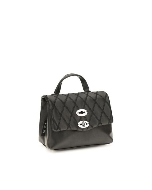 Zanellato Black Calf Leather Bos Taurus Handbag