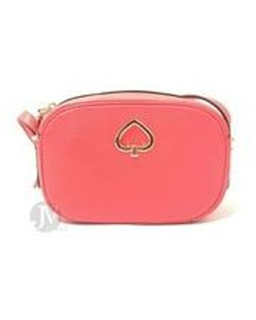 Kate Spade Pink New York 's Kourtney Pebbled Leather Zip Around Camera Crossbody Bag (stoplight)