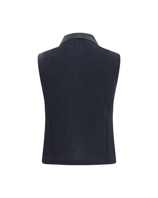 Saint Laurent Blue Black Recycled Cotton Polo Shirt