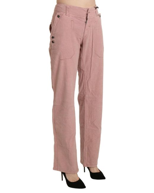 Ermanno Scervino Multicolor High Waist Straight Cotton Trouser Pants