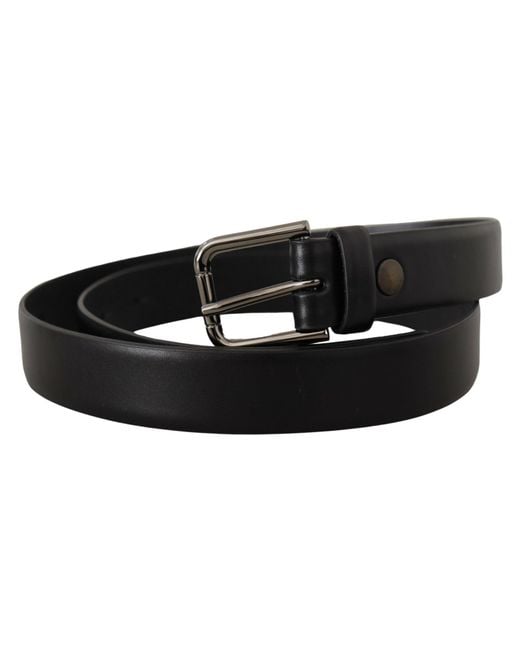 Dolce & Gabbana Black Elegant Leather Classic Belt for men