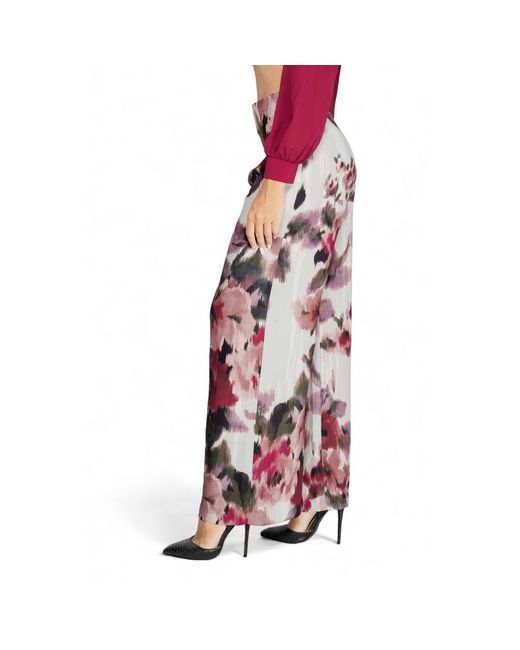 Rinascimento Red Bordeaux Polyester Casual Pants