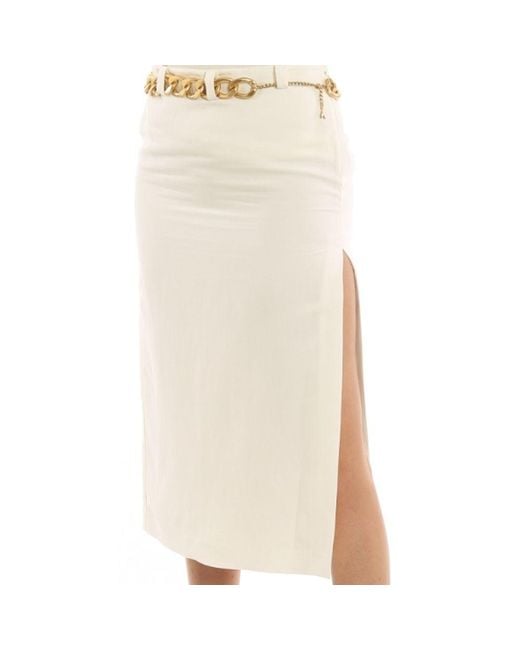 Patrizia Pepe White Viscose Long Skirt