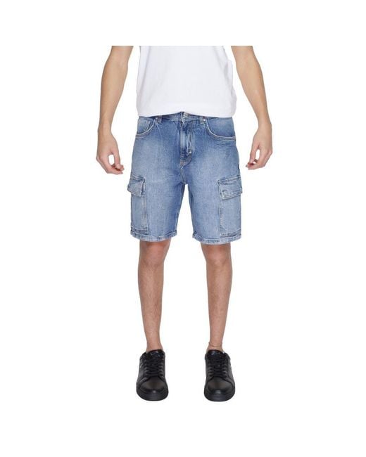 Antony Morato Blue Cotton Short for men