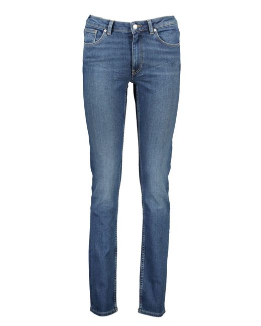 Gant Blue Sleek Slim-Fit Faded Jeans