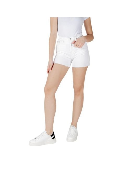Calvin Klein White Cotton Shorts