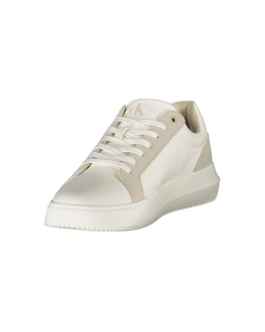 Calvin Klein White Ck Jeans Lowtop Sneakers Casual for men