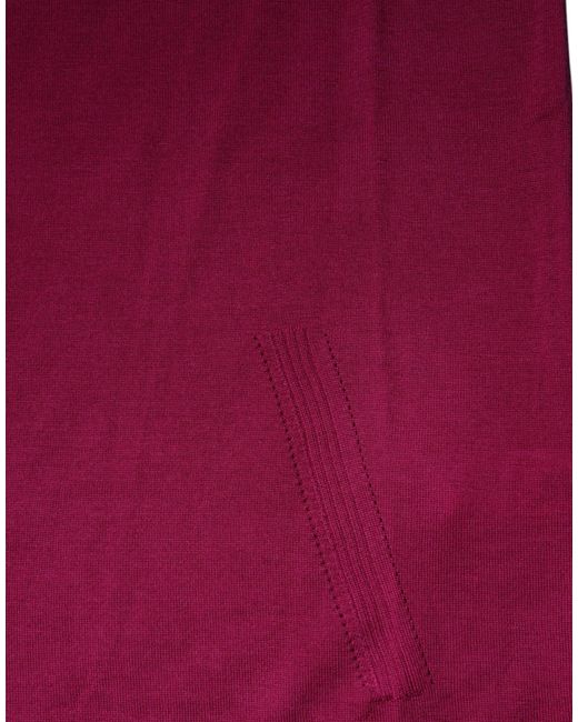 Dolce & Gabbana Purple Fuchsia Wool Long Sleeves Turtleneck Sweater