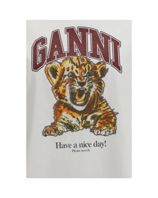 Ganni White Cotton T