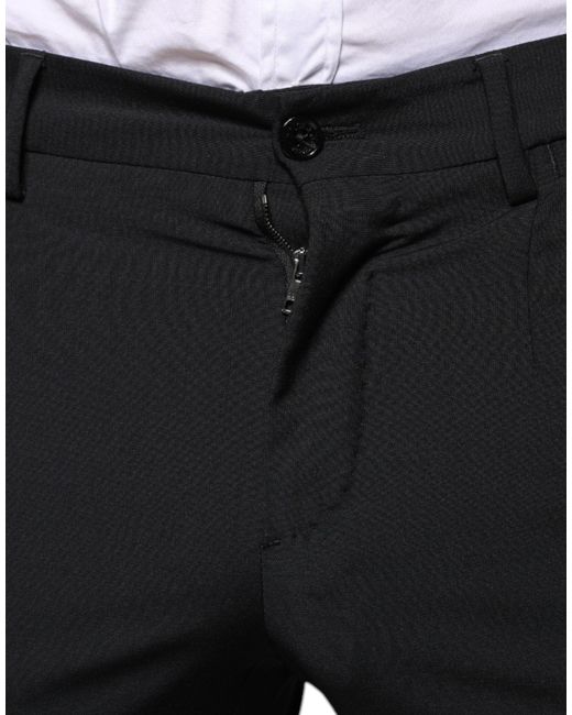 Dolce & Gabbana Black Wool 3 Piece Slim Fit Formal Suit for men