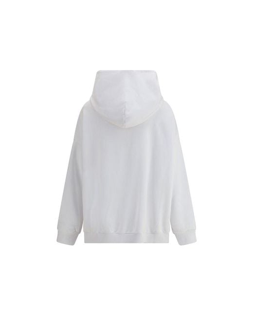 Givenchy White Gauzy Fabric Hoodie With Tape