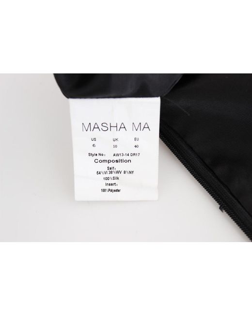 Masha Ma Black Strapless Embellished Pencil Dress