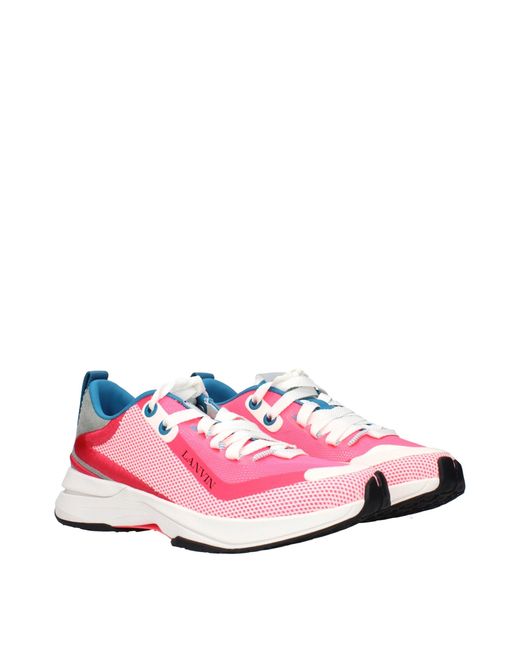 Lanvin Pink Sneakers Runner Fabric/Fluorescent for men
