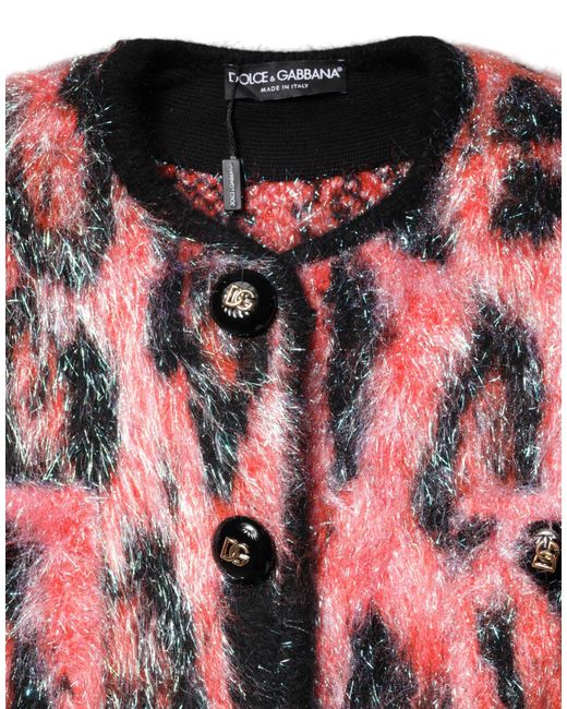 Dolce & Gabbana Red Mohair Wool Button Down Cardigan Sweater for men