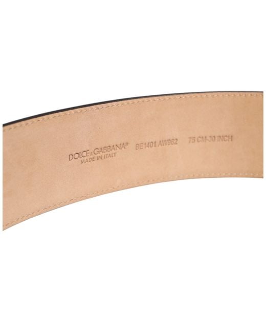 Dolce & Gabbana Brown Leather Waist Metal Buckle Belt for men