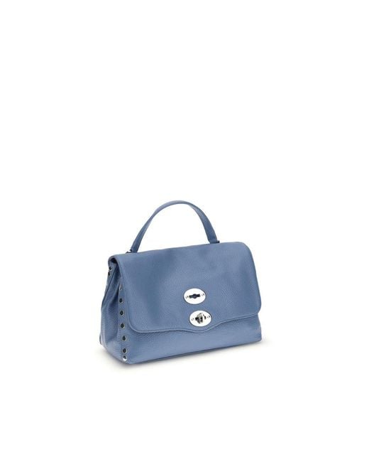 Zanellato Blue Calf Leather Bos Taurus Shoulder Bag