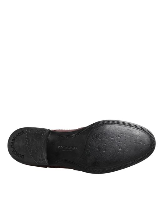 Dolce & Gabbana Brown Leather Lace Up Derby Dress Shoes for men