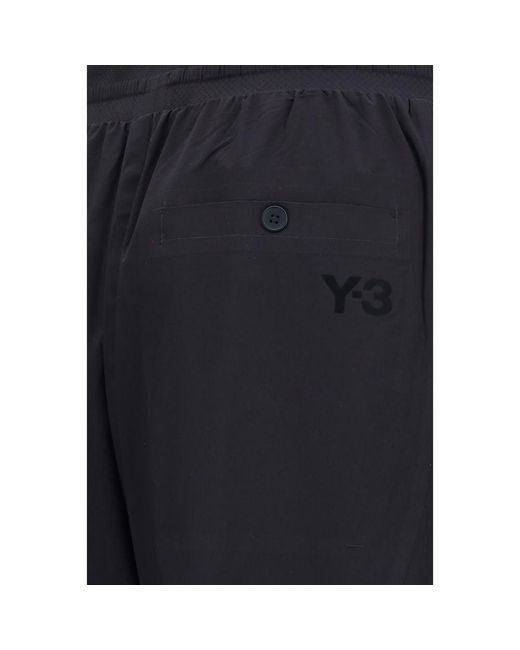 Y-3 Blue Black Polyester Bermuda Shorts - L for men