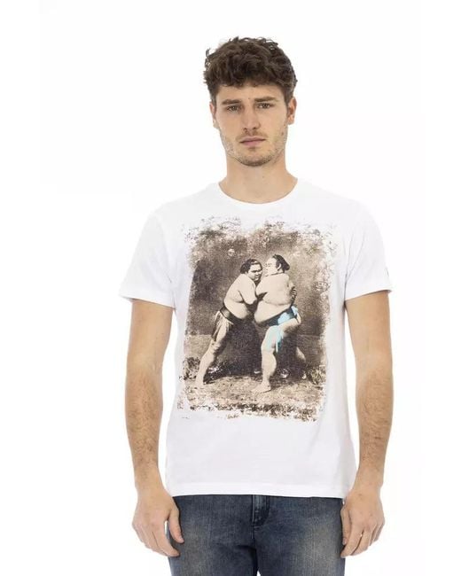 TRUSSARDI ACTION White Cotton T-Shirt for men